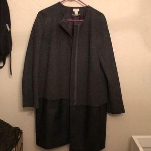 JCrew Wool Coat with Faux Leather bottom
